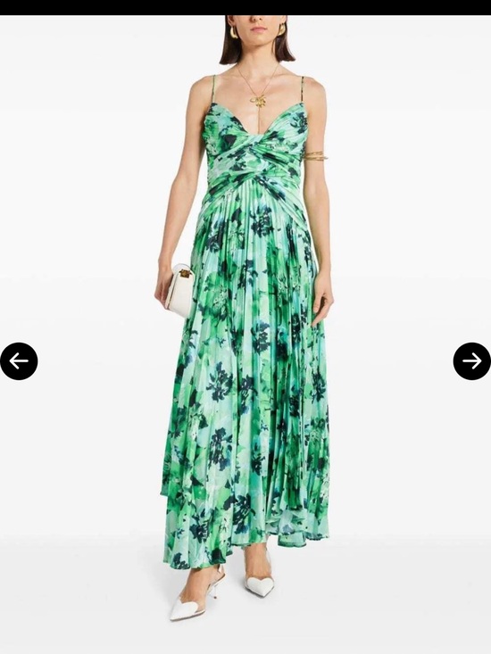 Acler Dresses & Skirts - Acler Green Floral Twist-Front Maxi Dress
